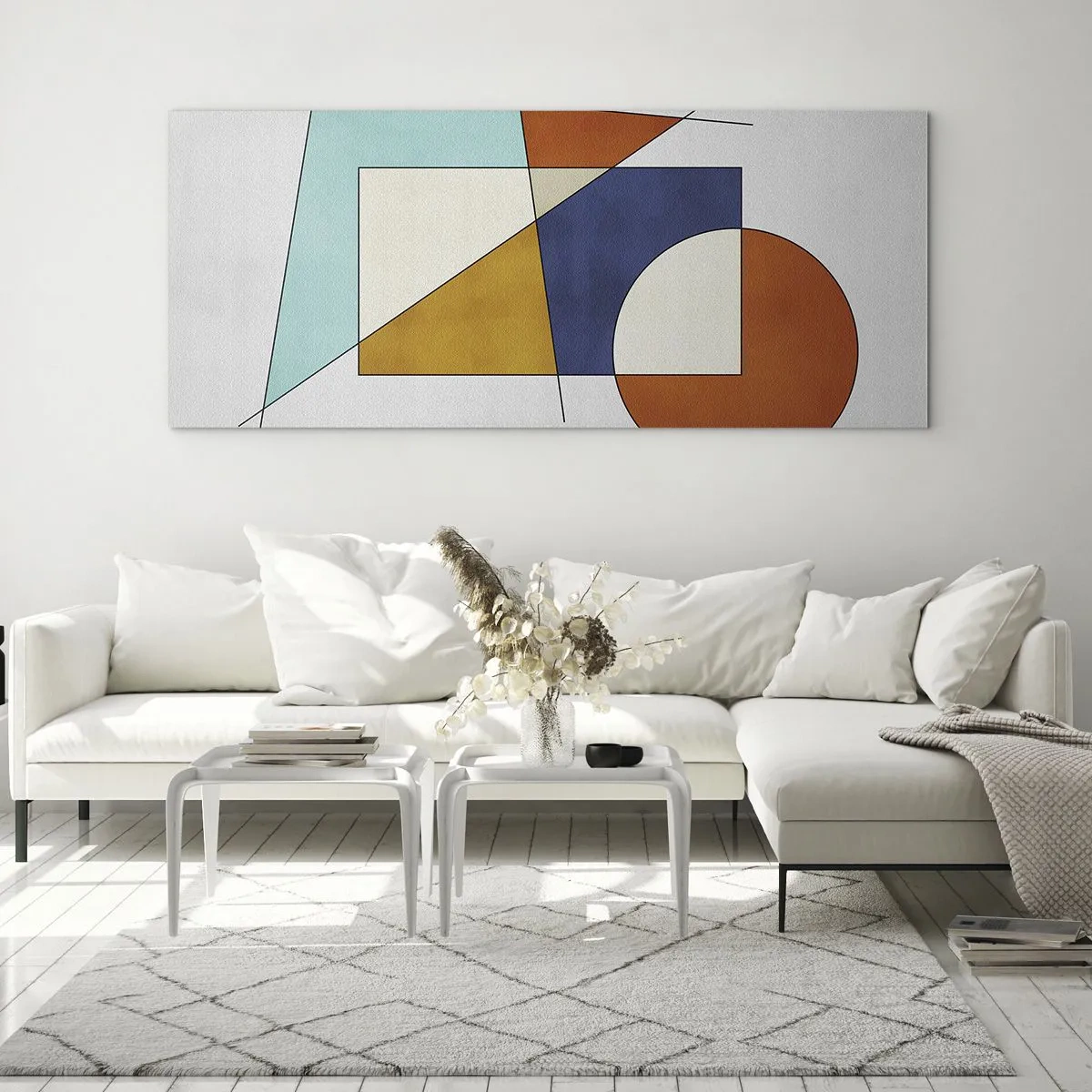 Tablou pe sticlă - Abstracție: distracție modernistă - 100x40 cm