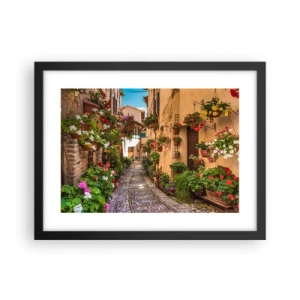 Poster în ramă neagră - Străduță italiană - 40x30 cm