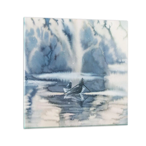 Tablou pe sticlă - Pescarii în paradisul lor - 50x50 cm