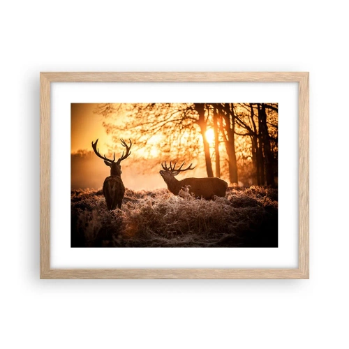 Poster în ramă de stejar deschis - Visul unui vânător - 40x30 cm