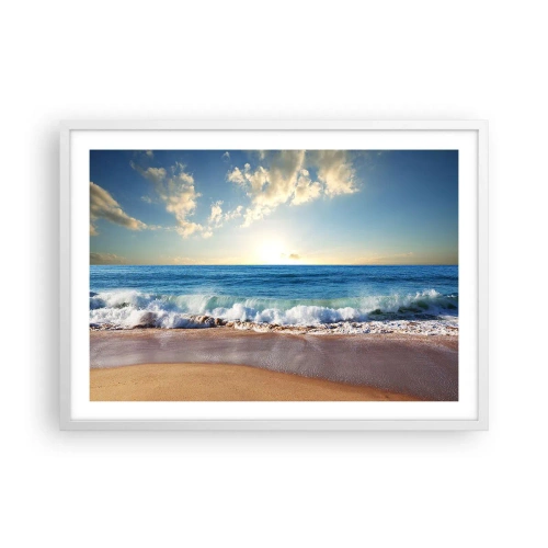 Poster în ramă albă - Mișcare și liniște în același timp - 70x50 cm