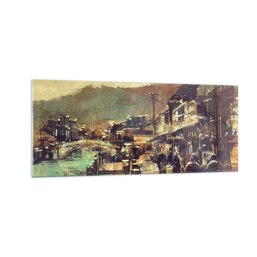 Tablou pe sticlă - Viața ca o bogăție de gri - 100x40 cm