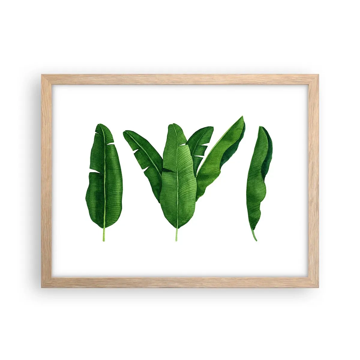 Poster în ramă de stejar deschis - Simetrie verde - 40x30 cm
