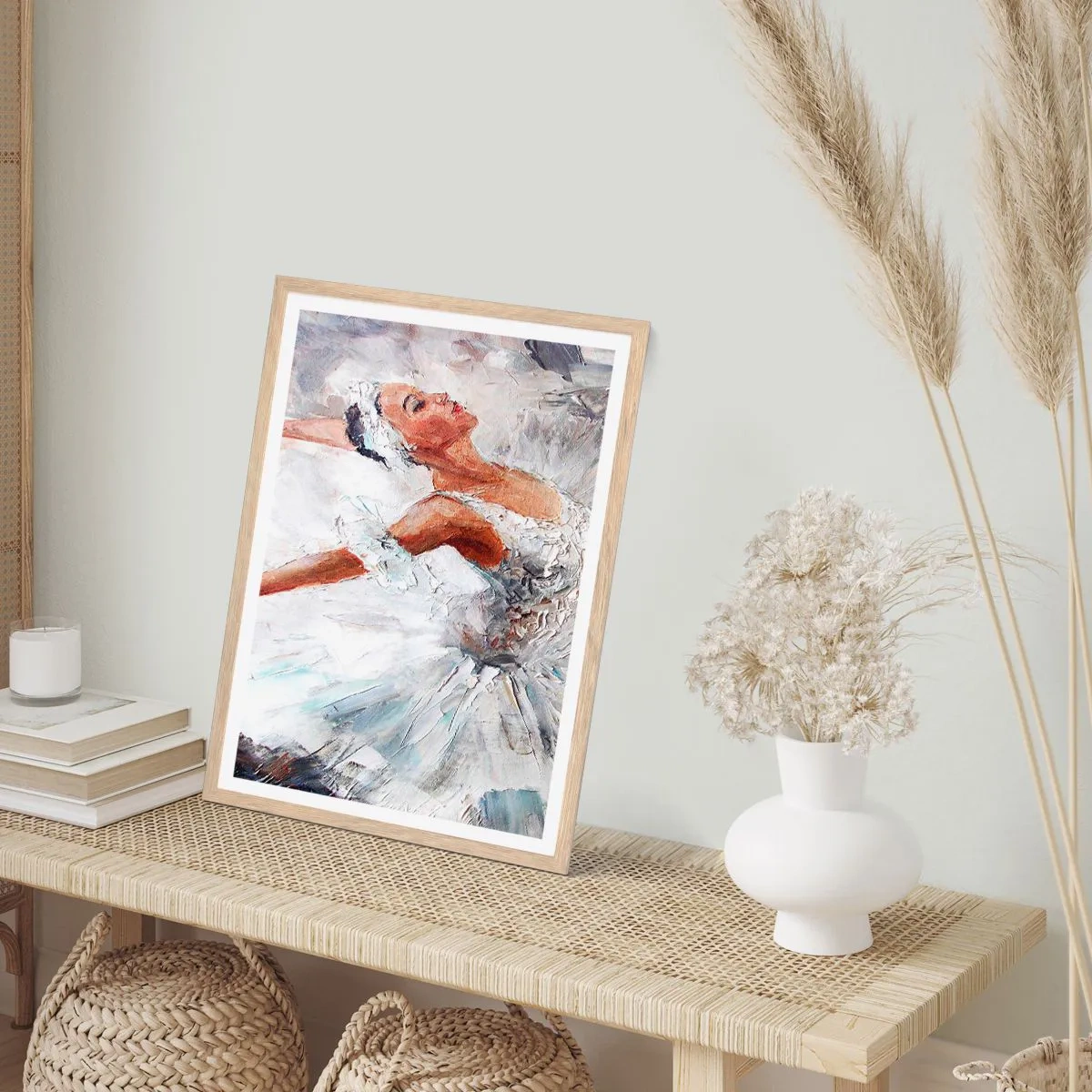 Poster în ramă de stejar deschis - Moale și ușoară ca tulul - 61x91 cm