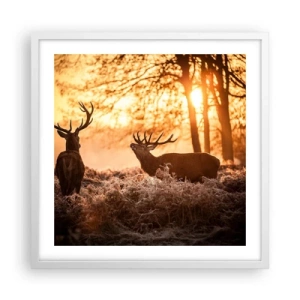 Poster în ramă albă - Visul unui vânător - 50x50 cm