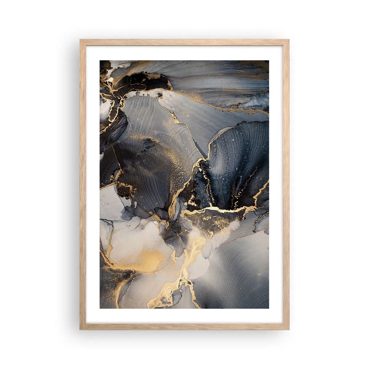 Poster în ramă de stejar deschis - Viața unei pietre - 50x70 cm