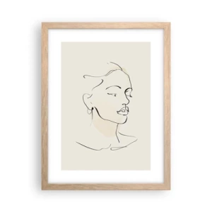 Poster în ramă de stejar deschis - Cu o linie sigură - 30x40 cm