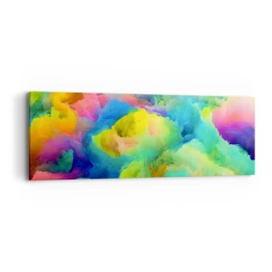 Tablou pe pânză - Puf multicolor - 90x30 cm