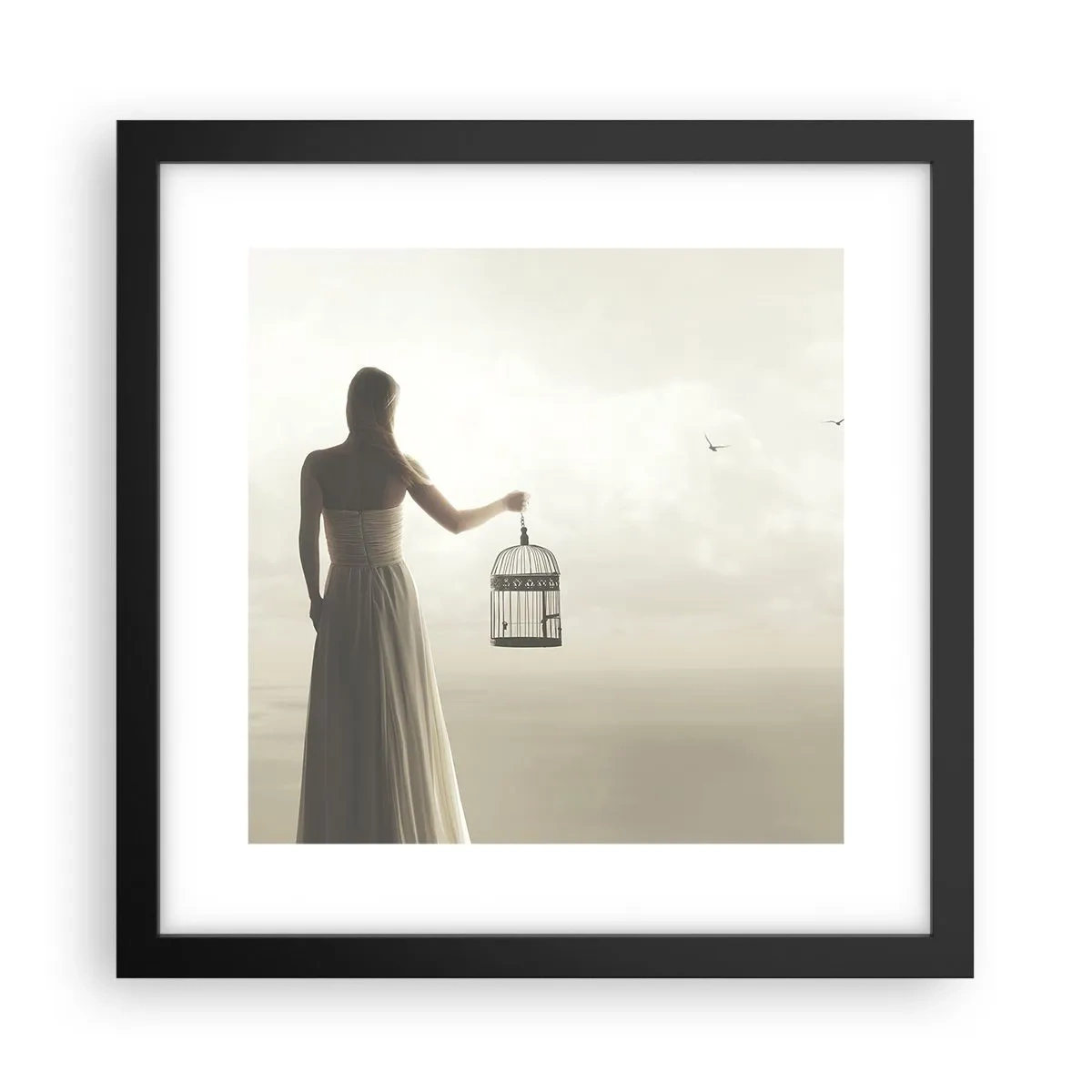 Poster în ramă neagră - Fii liberă - 30x30 cm