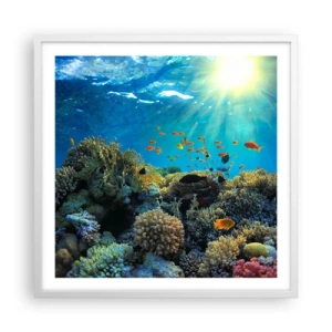 Poster în ramă albă - Comori subacvatice - 60x60 cm