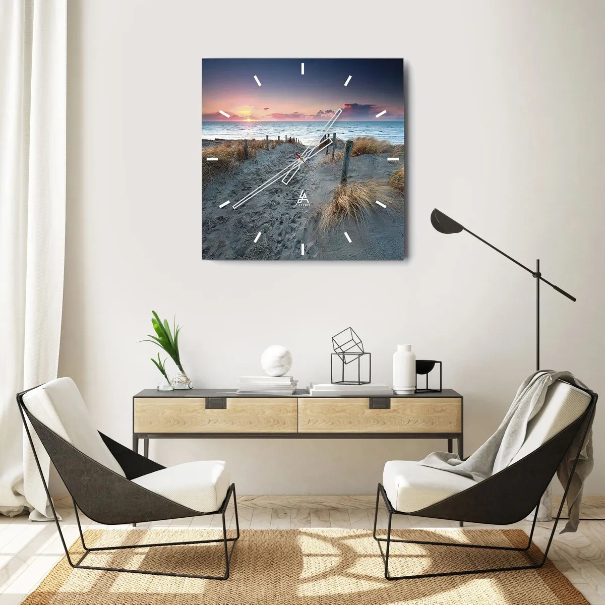 Ceas de perete - Ceas pe sticlă - Ai revărsat un curcubeu cu splendoare radiantă... - 30x30 cm