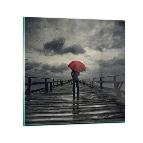 Tablou pe sticlă - Nu e nimic dacă plouă - 30x30 cm