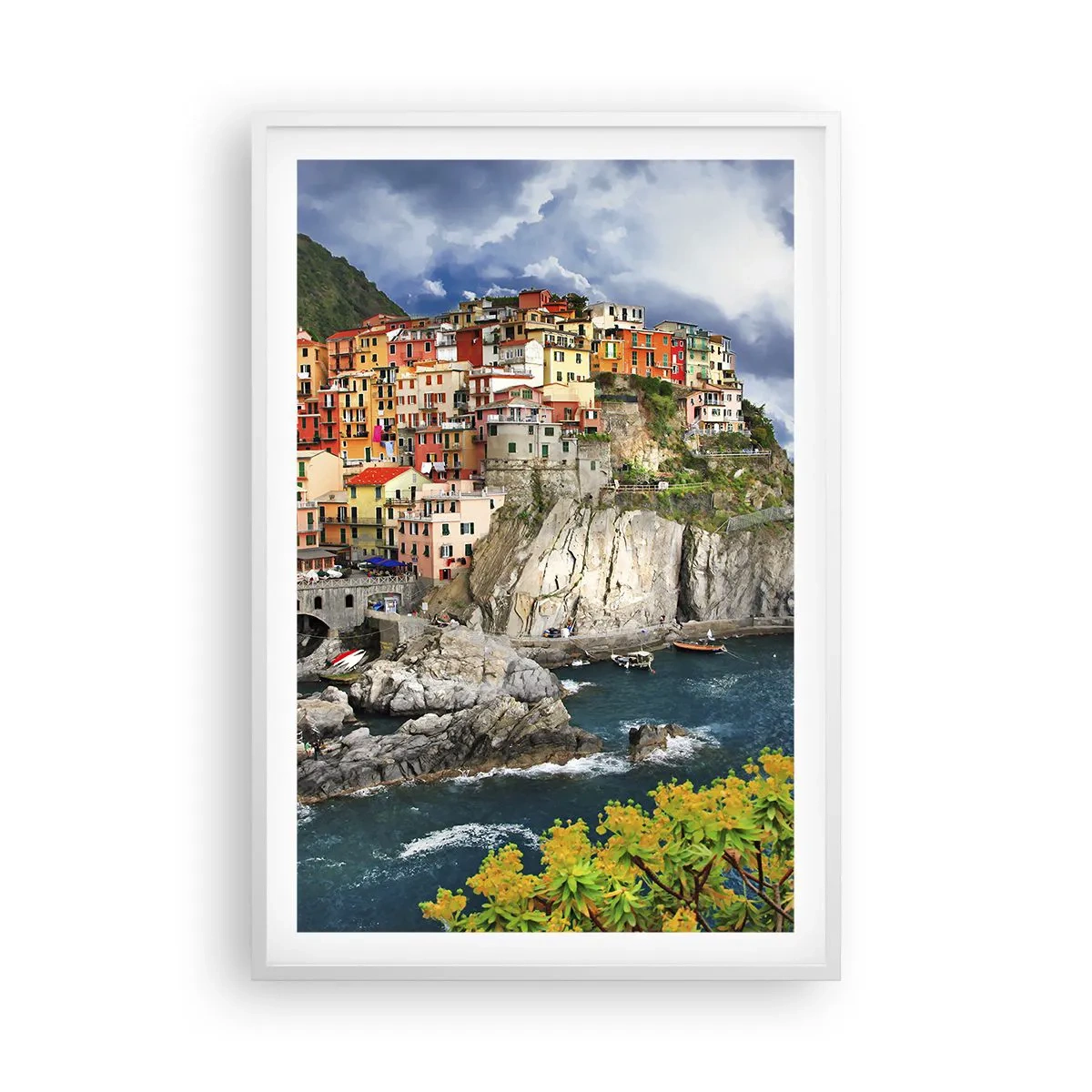 Poster în ramă albă - Îmbrățișați de stânci - 61x91 cm