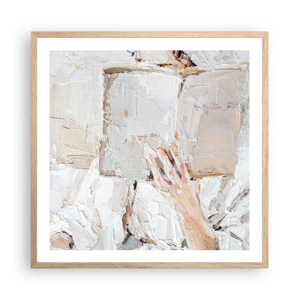 Poster în ramă de stejar deschis - Într-o altă lume - 60x60 cm