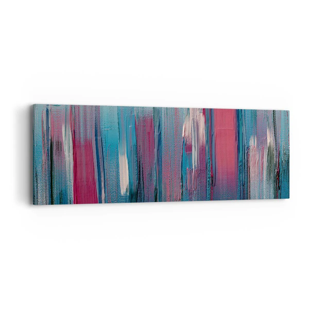 Tablou pe pânză - Compoziție verticală în albastru și roșu - 90x30 cm