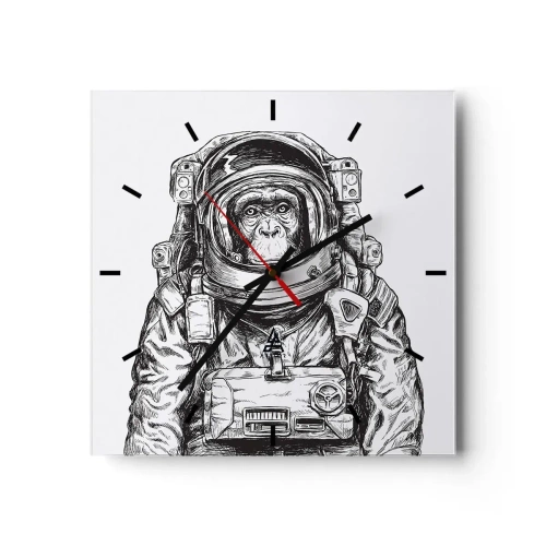 Ceas de perete - Ceas pe sticlă - Evoluție alternativă - 30x30 cm