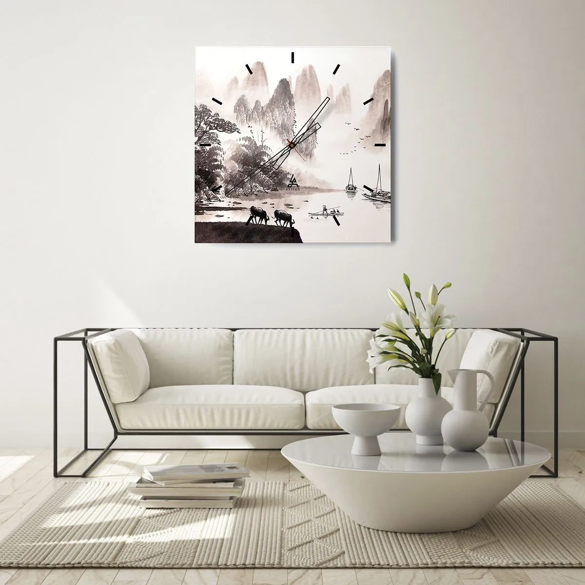 Ceas de perete - Ceas pe sticlă - Viața exotică de zi cu zi a Estului - 40x40 cm