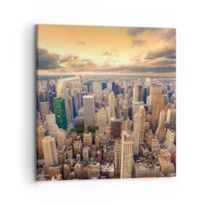 Tablou pe pânză - O metropolă aurită - 70x70 cm