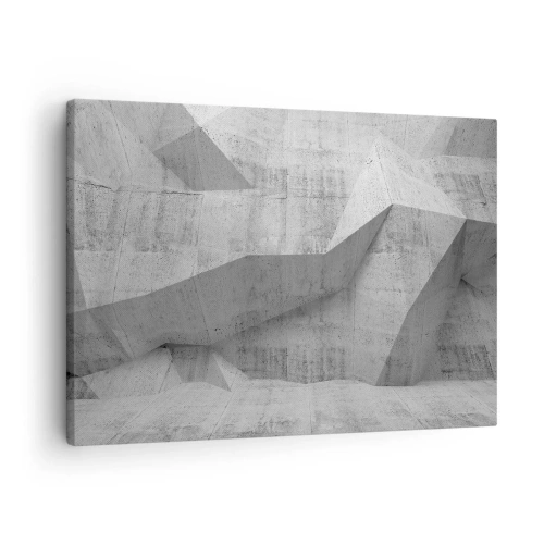 Tablou pe pânză Canvas - Forme geometrice din beton în gri - 70x50cm - O adevărată provocare - Decorațiune modernă pentru perete pentru living și dormitor ARTTOR