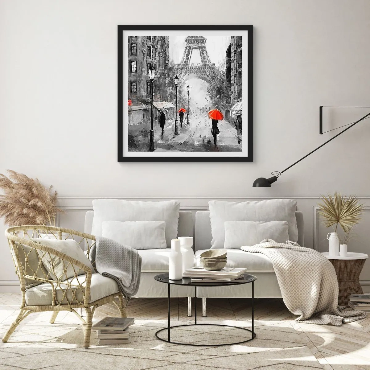 Poster în ramă neagră - Toate drumurile duc la el - 30x30 cm