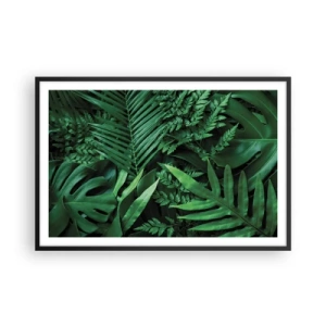 Poster în ramă neagră - Înfășurate în verde - 91x61 cm