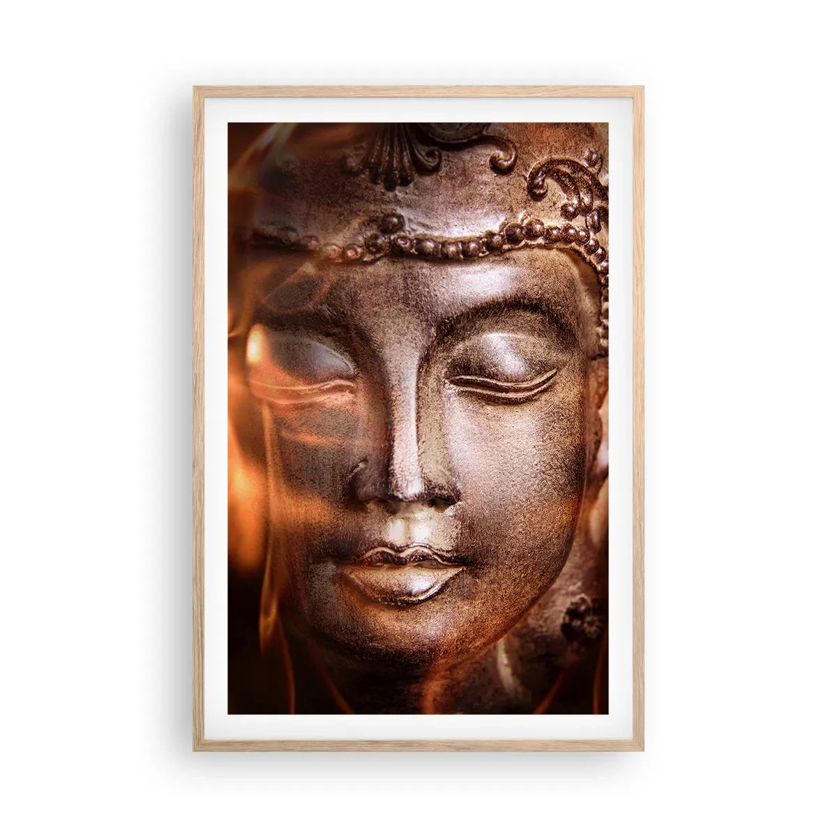 Poster în ramă de stejar deschis - Există doar aici și acum - 61x91 cm