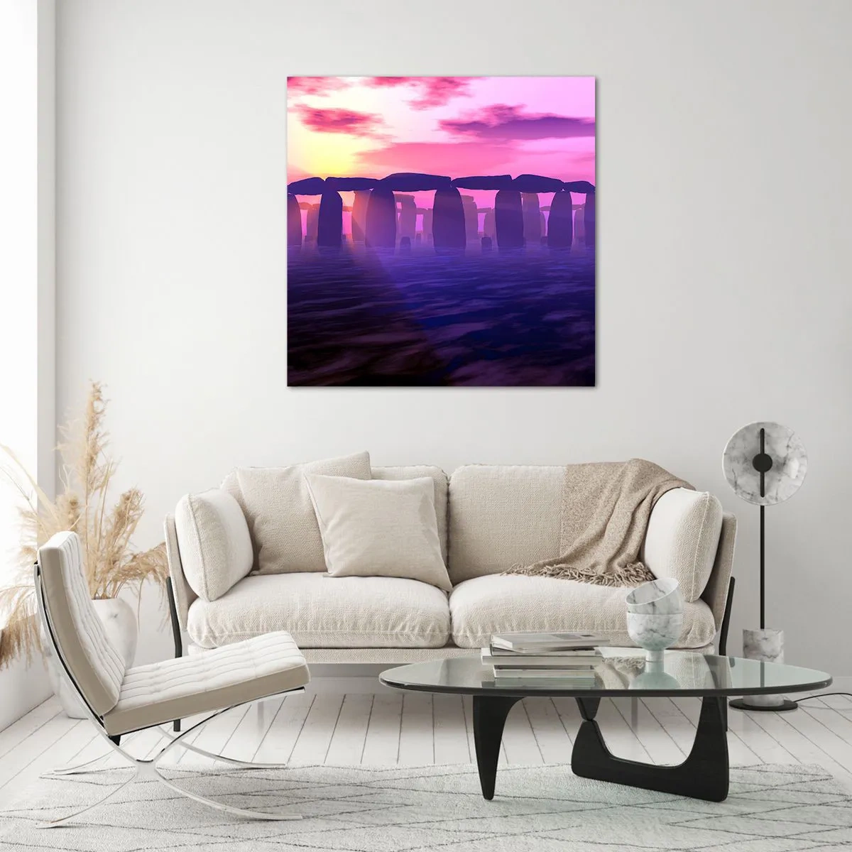 Tablou pe sticlă - Mister în zori de zi în ceață - 60x60 cm