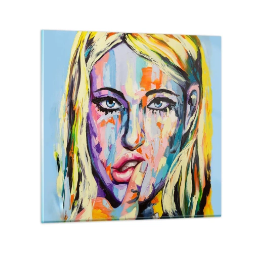 Tablou pe sticlă - Privește-o drept în ochi - 70x70 cm