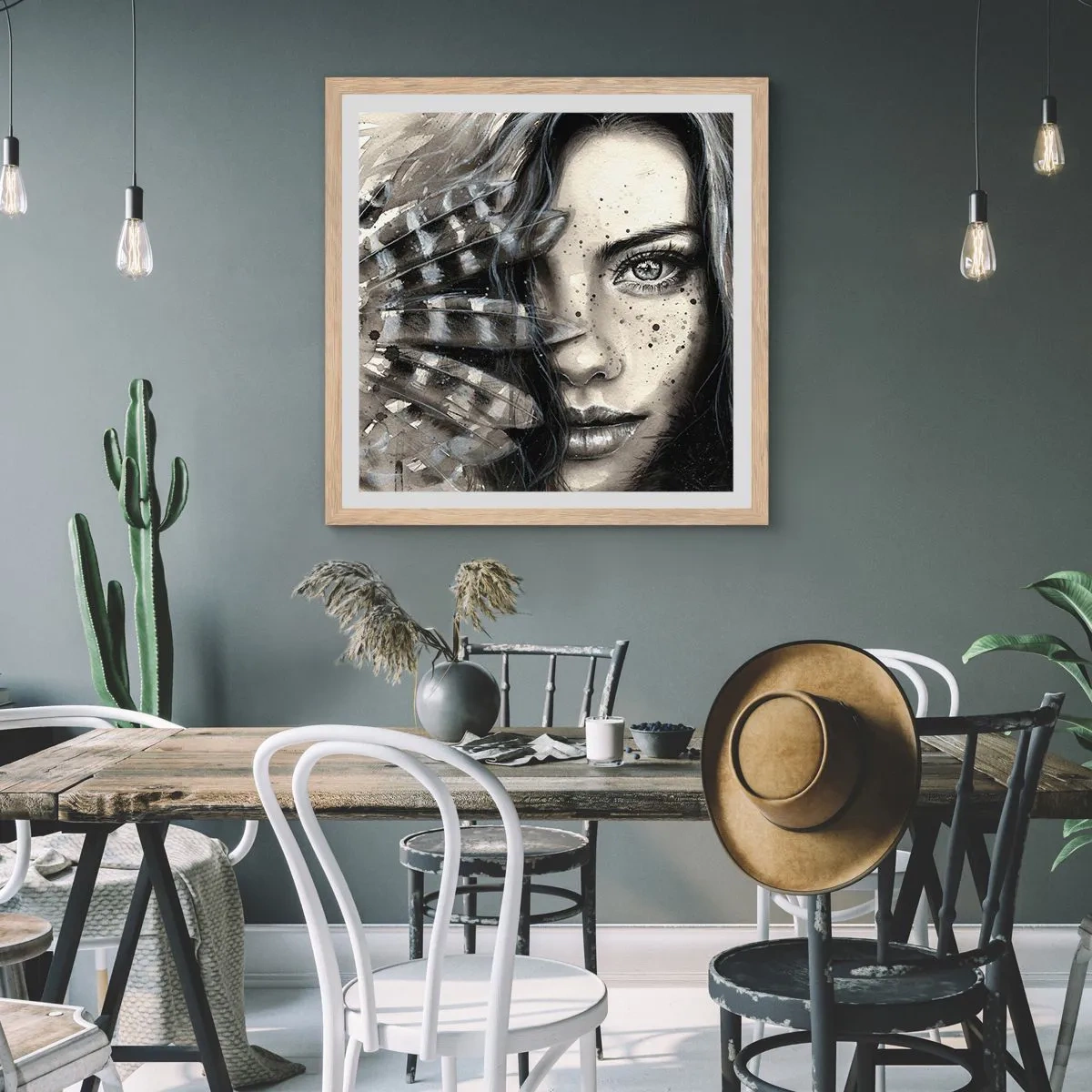 Poster în ramă de stejar deschis - Frumusețe sălbatică - 30x30 cm