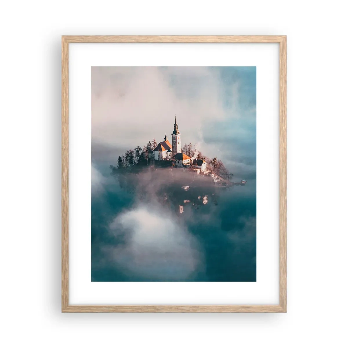 Poster în ramă de stejar deschis - Insula de vis - 40x50 cm