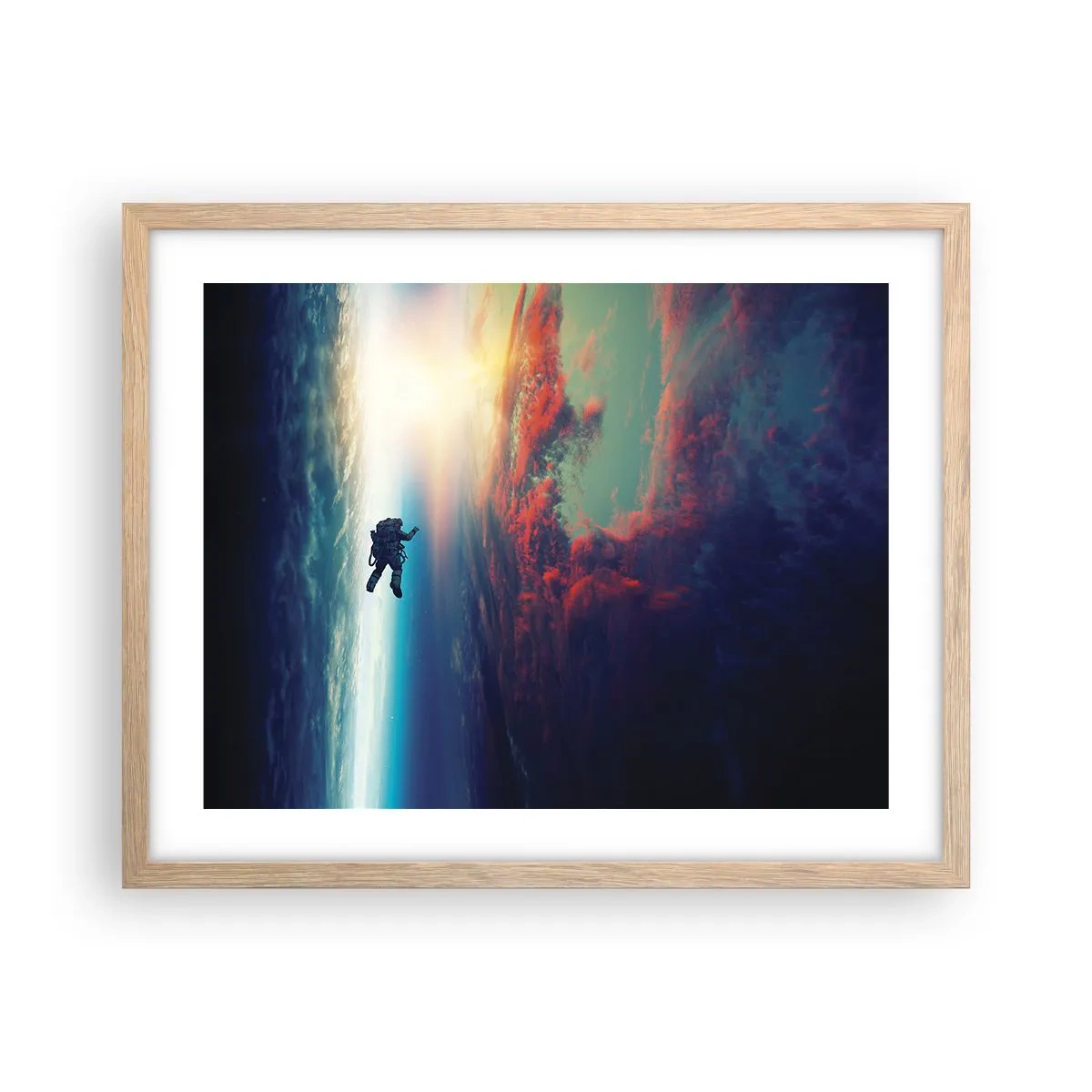 Poster în ramă de stejar deschis - Provocând universul - 50x40 cm