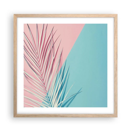 Poster în ramă de stejar deschis - Impresie tropicală - 50x50 cm