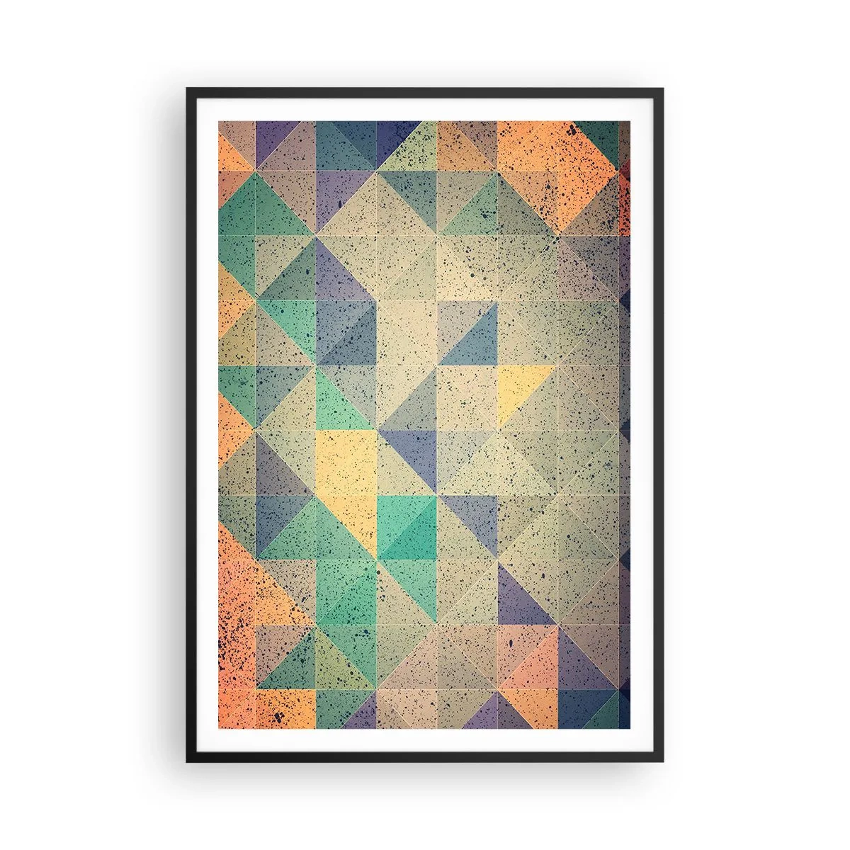 Poster în ramă neagră - Republica triunghiurilor - 70x100 cm