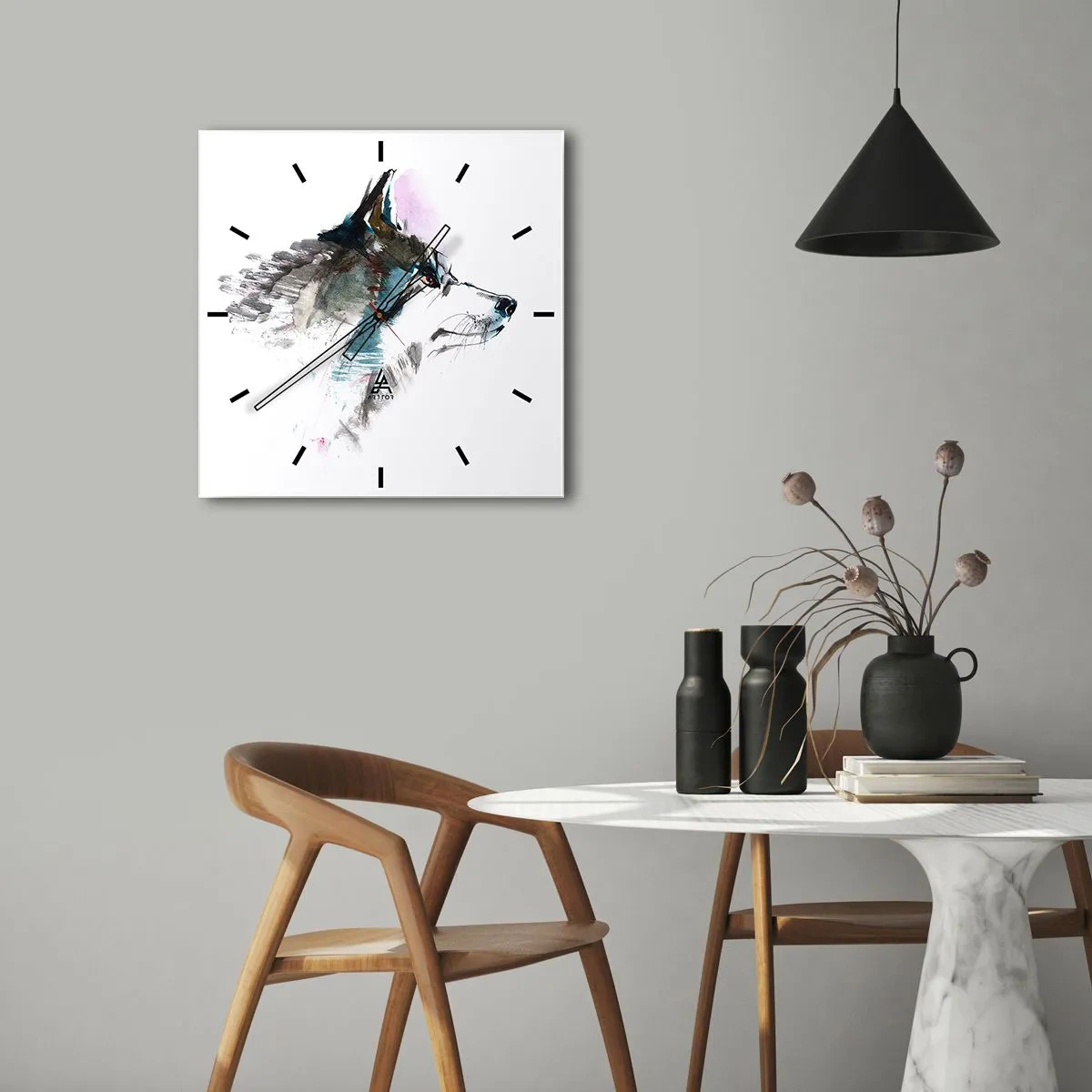 Ceas de perete - Ceas pe sticlă - Ce știm despre lup - 30x30 cm