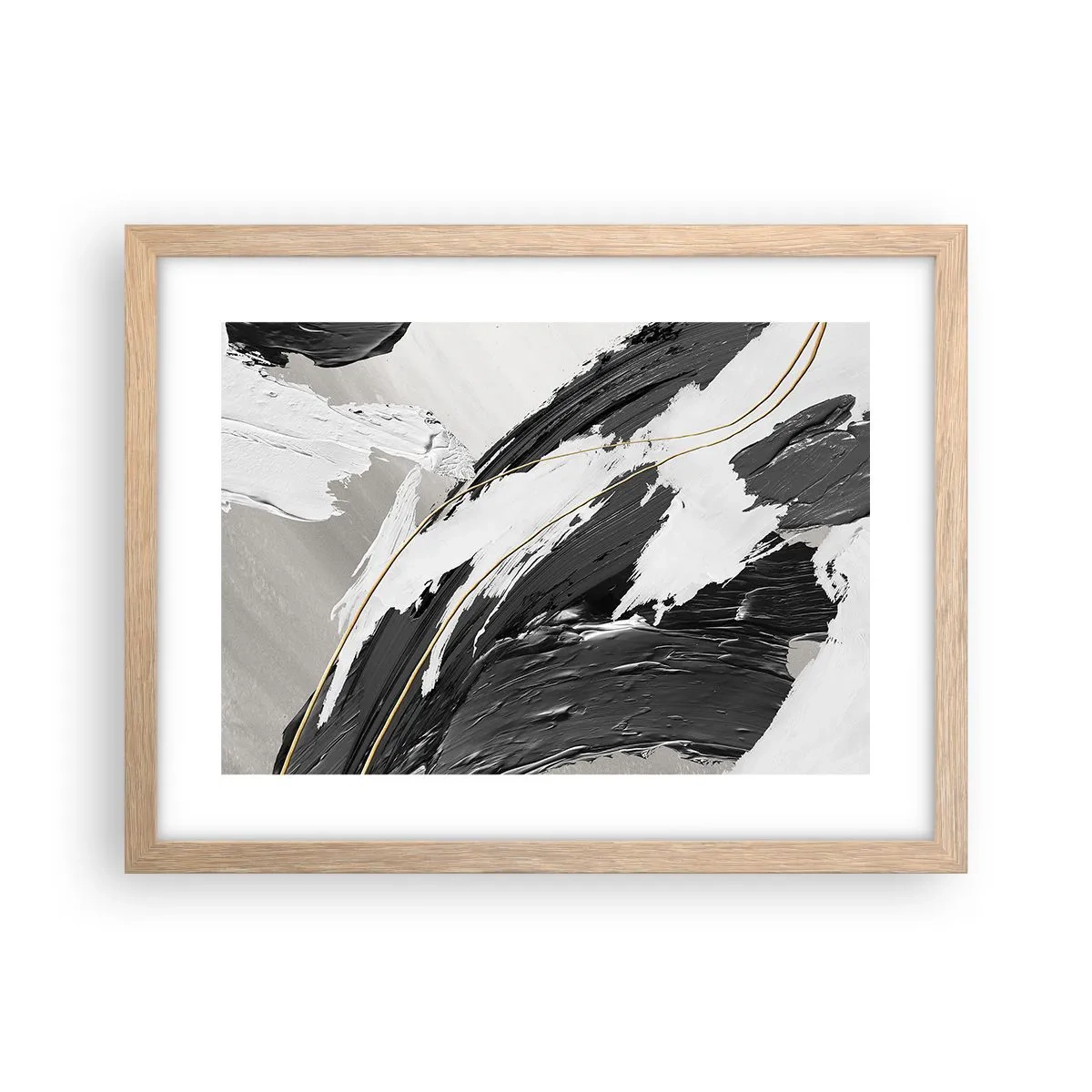 Poster în ramă de stejar deschis - Abstracție cu fler - 40x30 cm