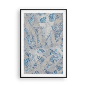 Poster în ramă neagră - Într-un labirint de gri-albastru - 61x91 cm