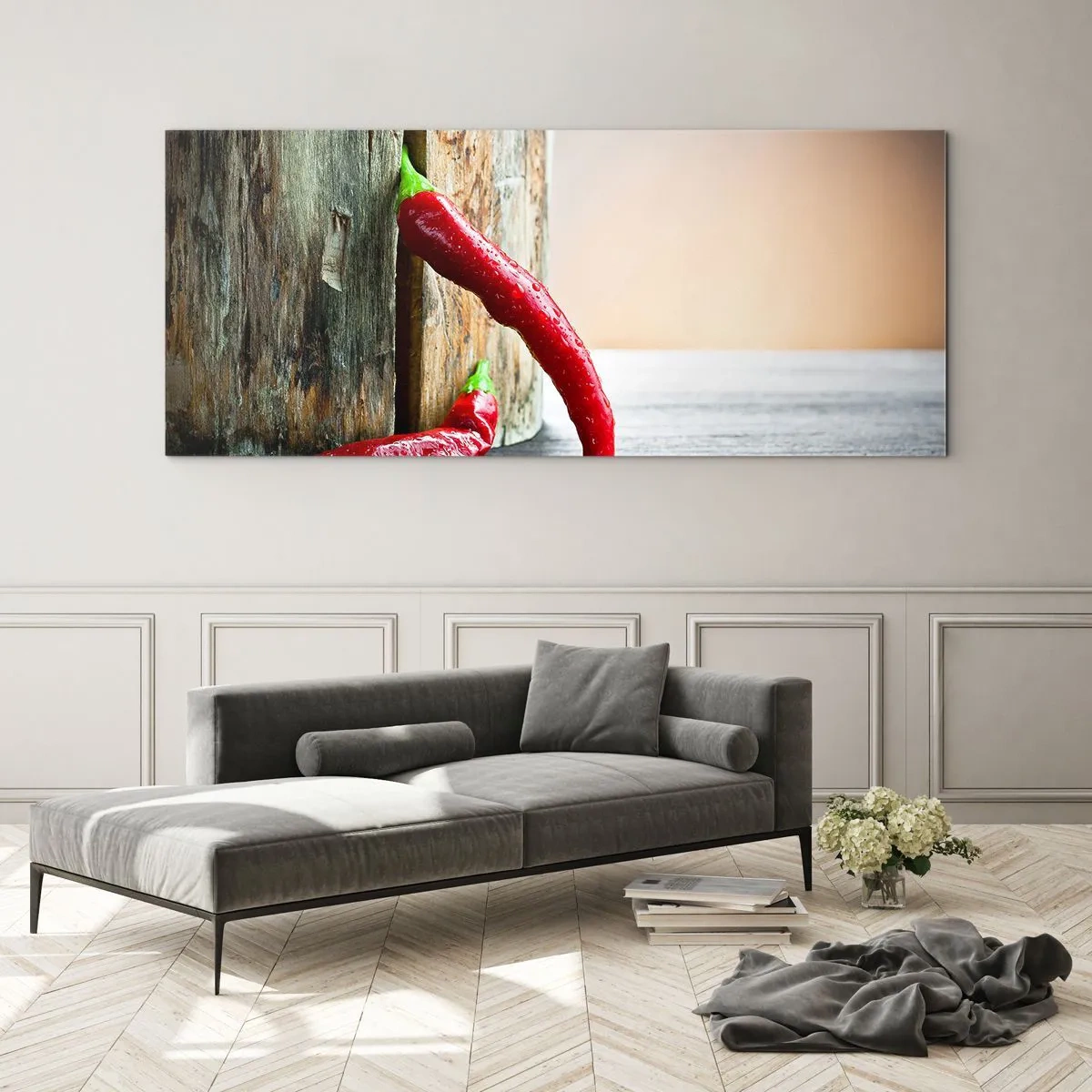 Tablou pe sticlă - Red hot chili peppers - 90x30 cm