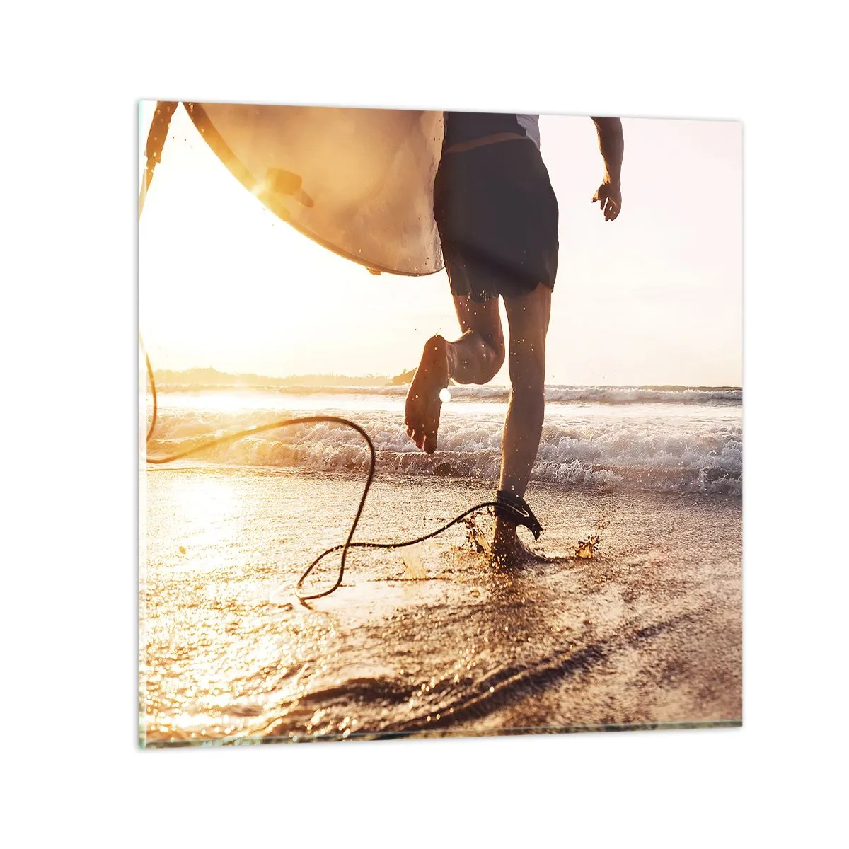 Tablou pe sticlă - Pentru a întâmpina valul - 60x60 cm