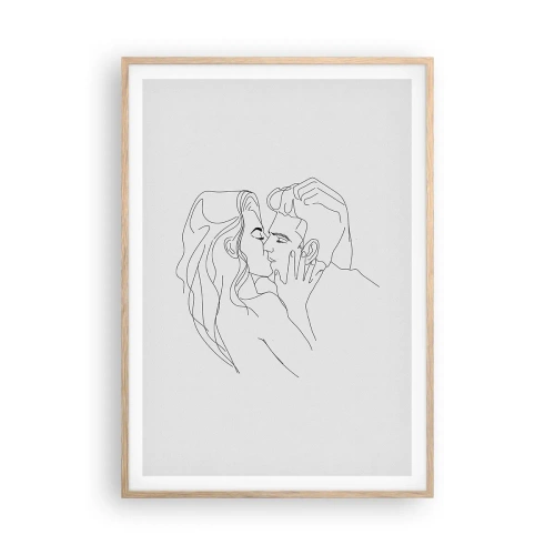 Poster în ramă de stejar deschis - Cu aceeași linie - 70x100 cm