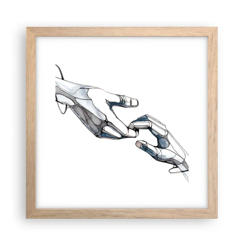 Poster în ramă de stejar deschis - Gest frumos - 30x30 cm