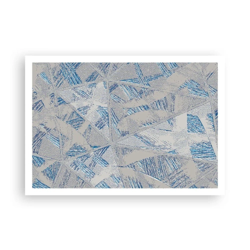 Poster - Într-un labirint de gri-albastru - 100x70 cm