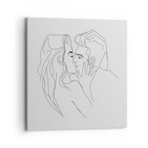 Tablou pe pânză - Cu aceeași linie - 70x70 cm