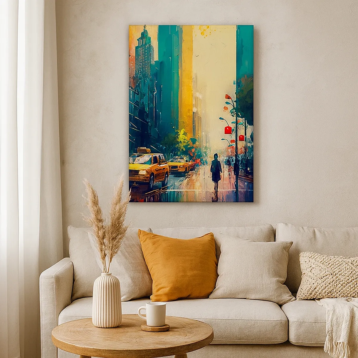 Tablou pe pânză - New York - aici și ploaia este colorată - 50x70 cm