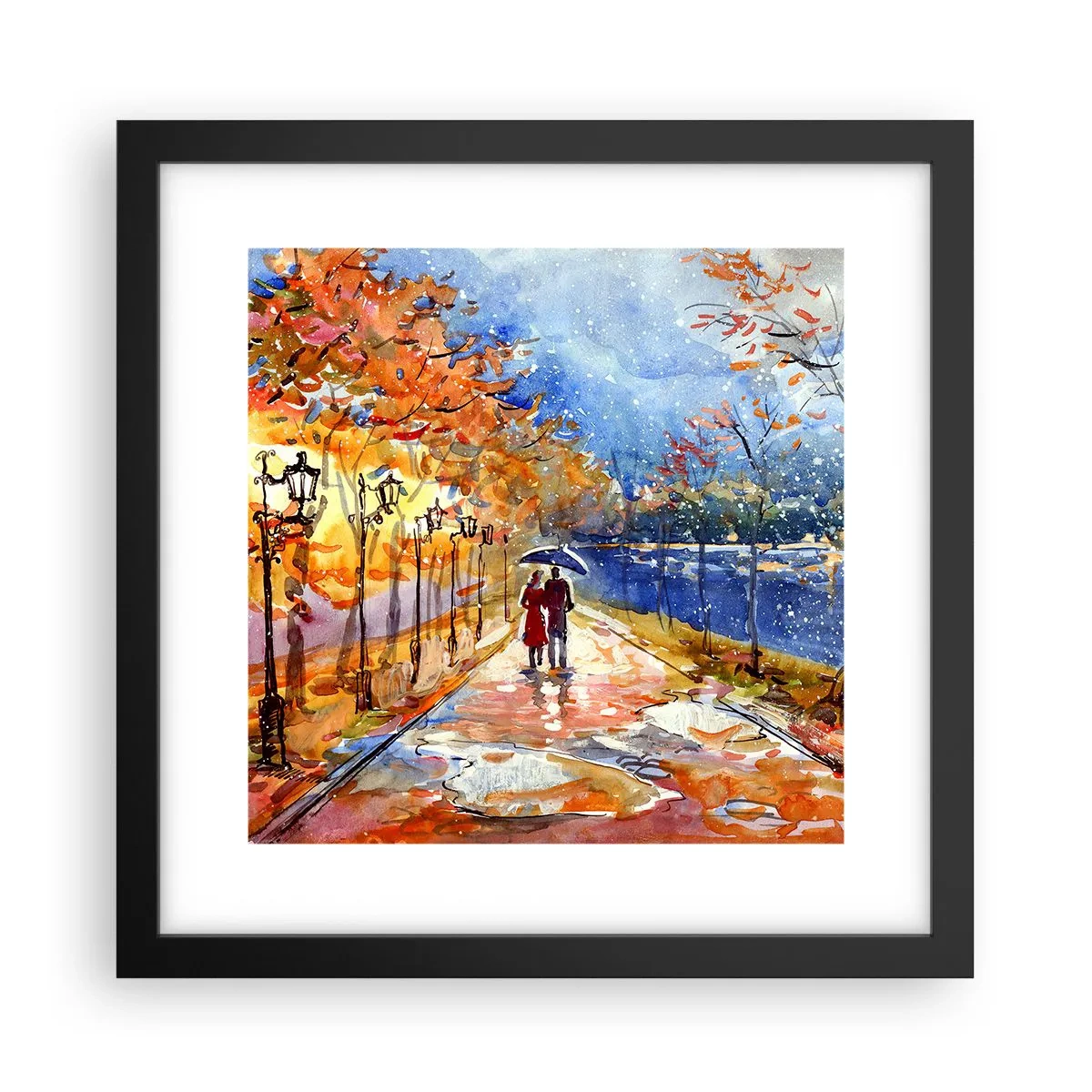 Poster în ramă neagră - Împreună până la limita de timp - 30x30 cm