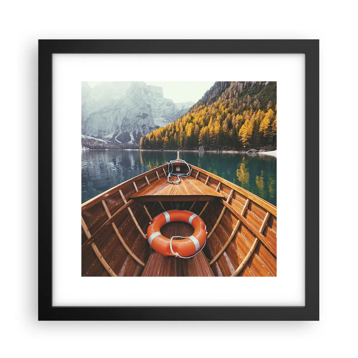 Poster în ramă neagră - Excursie pe munte - 30x30 cm