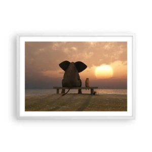 Poster în ramă albă - Este bine să tăcem împreună - 70x50 cm