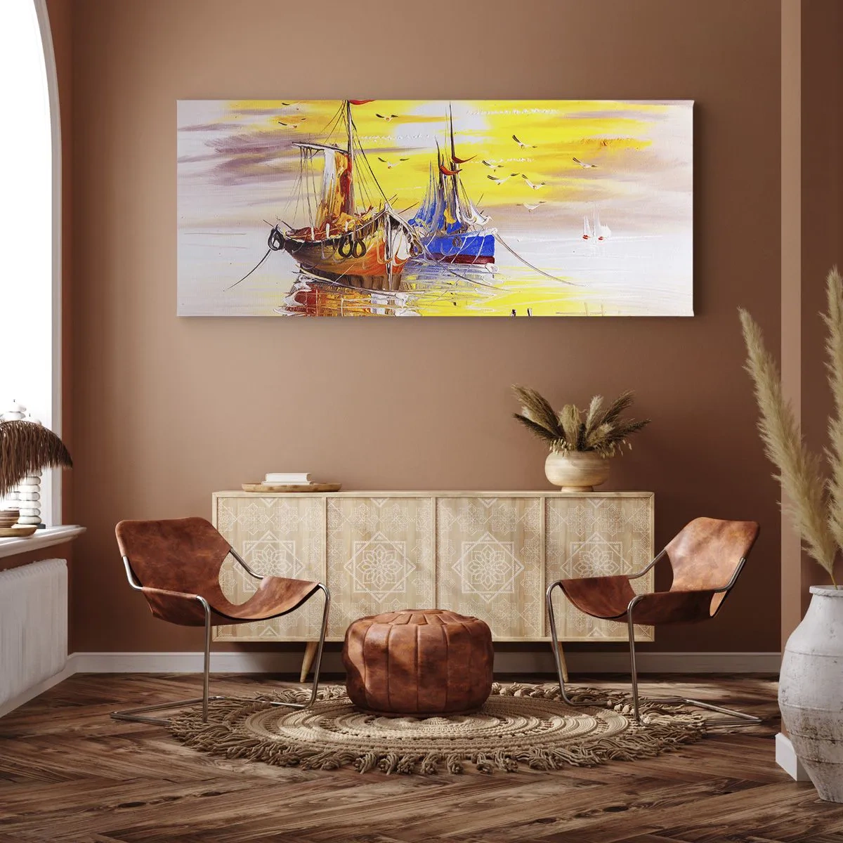 Tablou pe pânză - O binemeritată odihnă în port - 160x50 cm