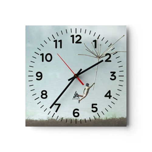 Ceas de perete - Ceas pe sticlă - Zmeuri, suflante, vânt - 40x40 cm