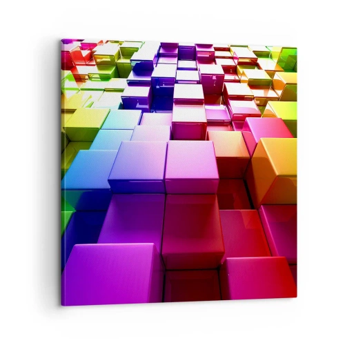 Tablou pe pânză - Op-art împreună ca o echipă - 60x60 cm