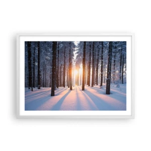 Poster în ramă albă - În mod clar în alb și negru - 70x50 cm